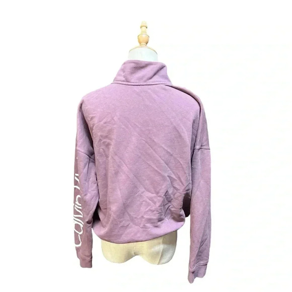 Calvin Klein Women's Half Zip Athletic Pullover Crop Sweatshirt w Bungee Size XL - Picture 2 of 7